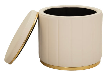 Poef London Pouf With Storage Cream Ø 46,5×44 cm