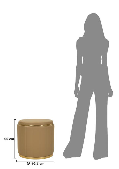 Poef London Pouf With Storage Brown Ø 46,5×44 cm