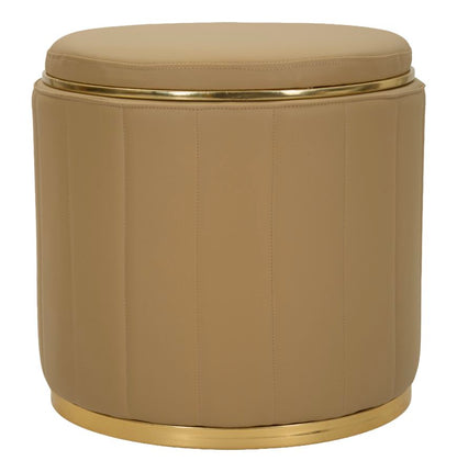 Poef London Pouf With Storage Brown Ø 46,5×44 cm
