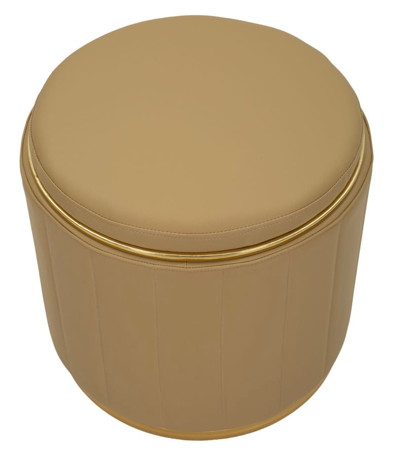 Poef London Pouf With Storage Brown Ø 46,5×44 cm