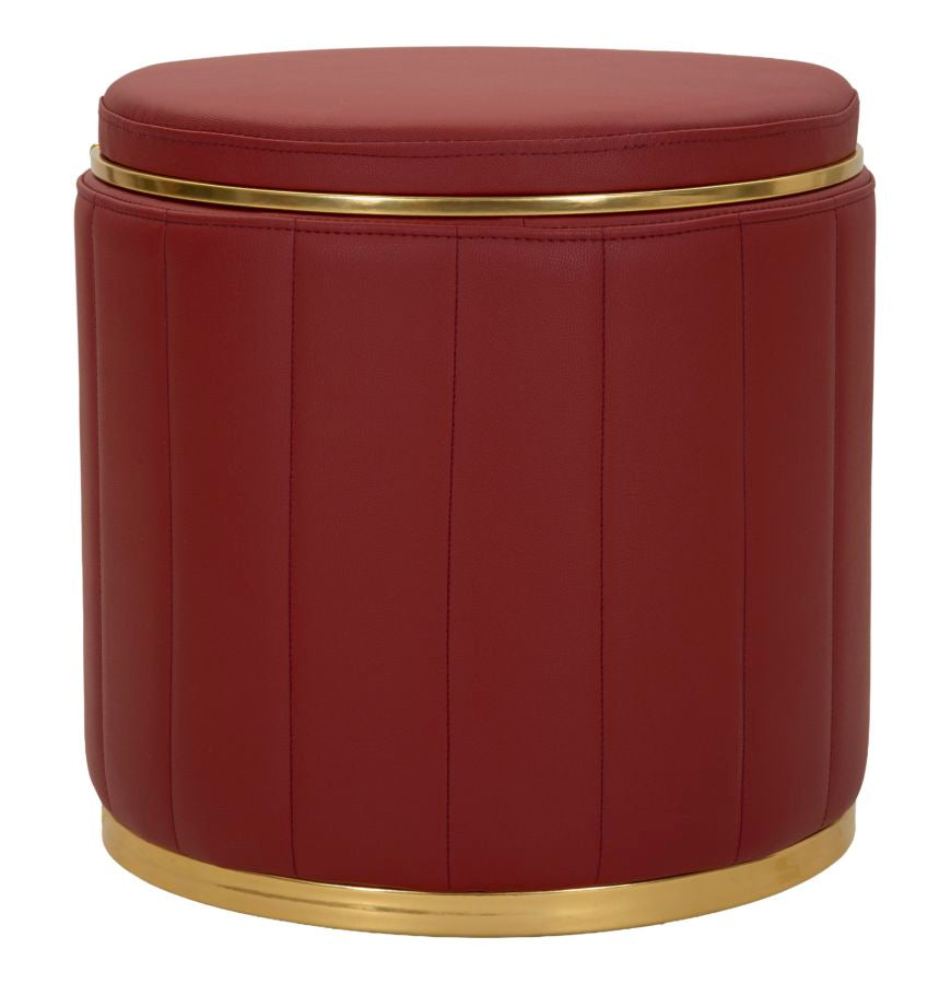 Poef London Pouf With Storage Red Ø 46,5×44 cm