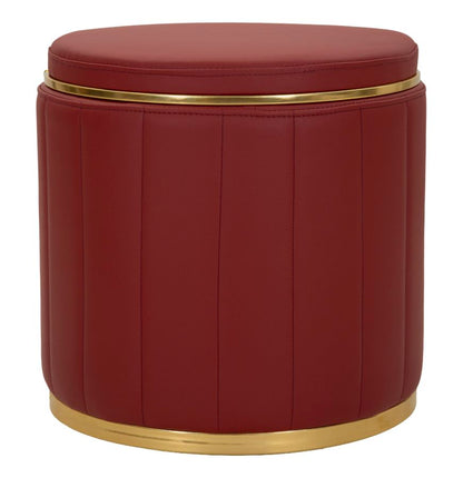 Poef London Pouf With Storage Red Ø 46,5×44 cm