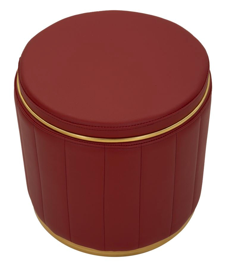 Poef London Pouf With Storage Red Ø 46,5×44 cm