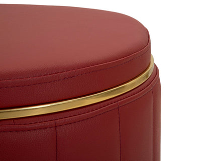 Poef London Pouf With Storage Red Ø 46,5×44 cm