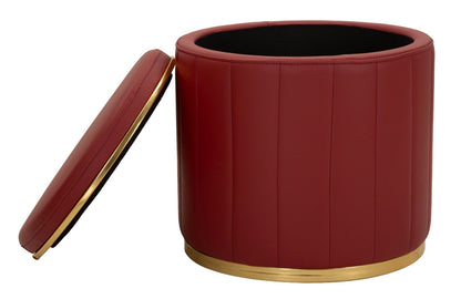 Poef London Pouf With Storage Red Ø 46,5×44 cm