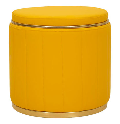 Poef London Pouf With Storage Mustard Ø 46,5×44 cm