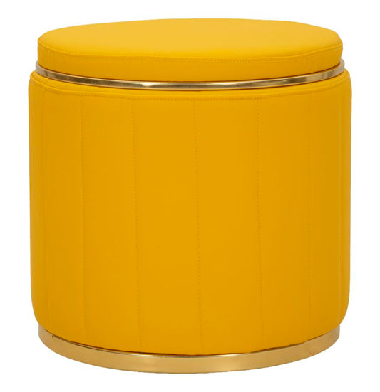 Poef London Pouf With Storage Mustard Ø 46,5×44 cm