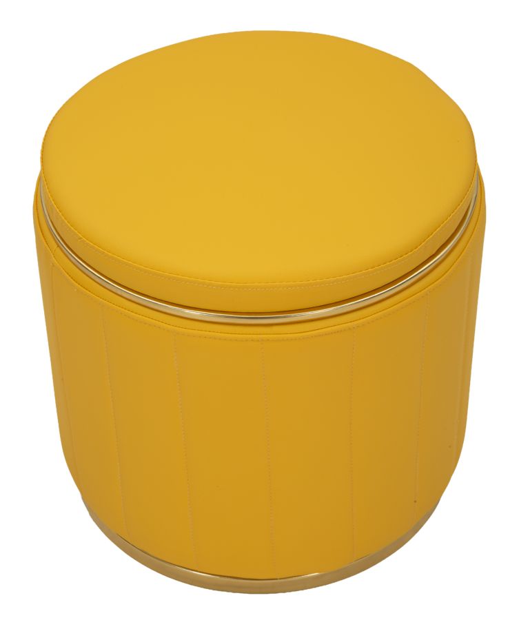 Poef London Pouf With Storage Mustard Ø 46,5×44 cm