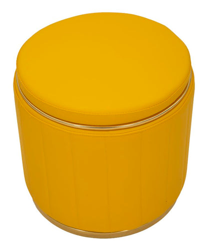 Poef London Pouf With Storage Mustard Ø 46,5×44 cm