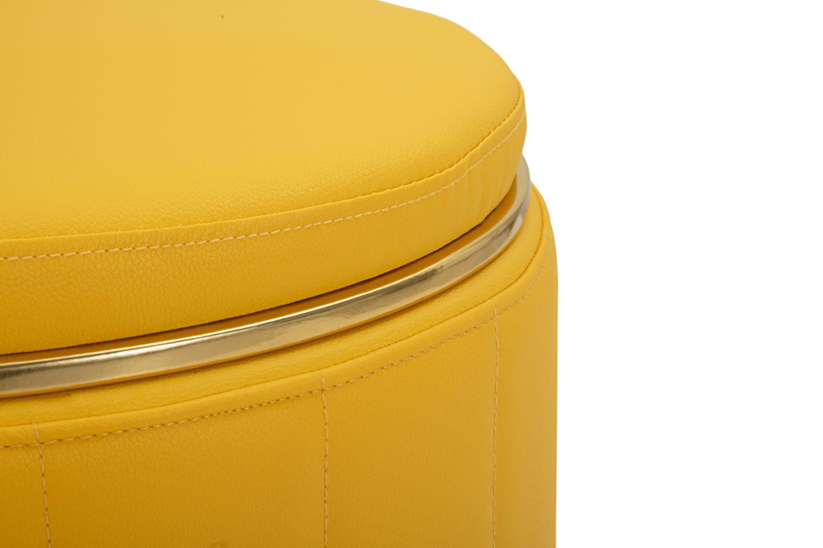 Poef London Pouf With Storage Mustard Ø 46,5×44 cm
