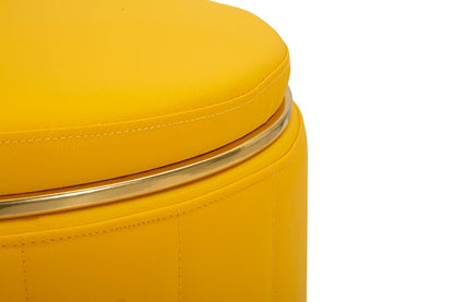 Poef London Pouf With Storage Mustard Ø 46,5×44 cm