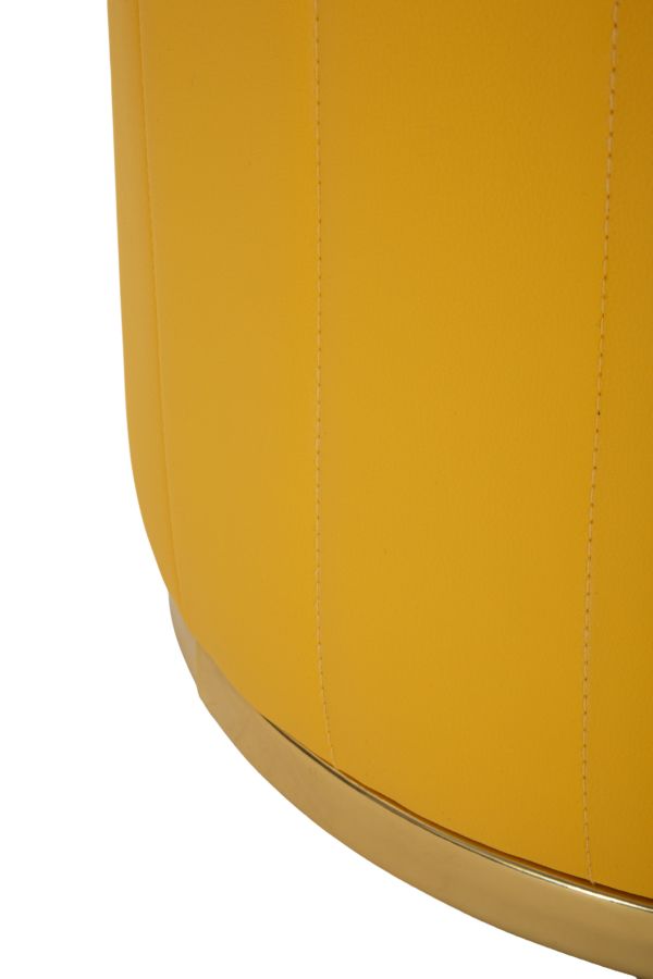 Poef London Pouf With Storage Mustard Ø 46,5×44 cm
