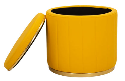 Poef London Pouf With Storage Mustard Ø 46,5×44 cm