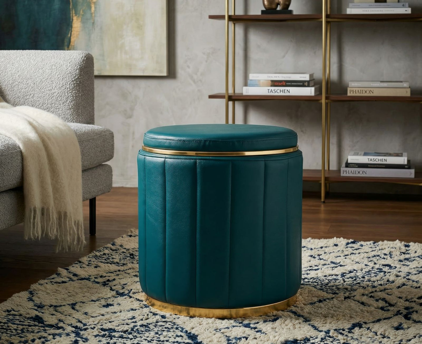 Poef London Pouf With Storage Tail Ø 46,5×44 cm