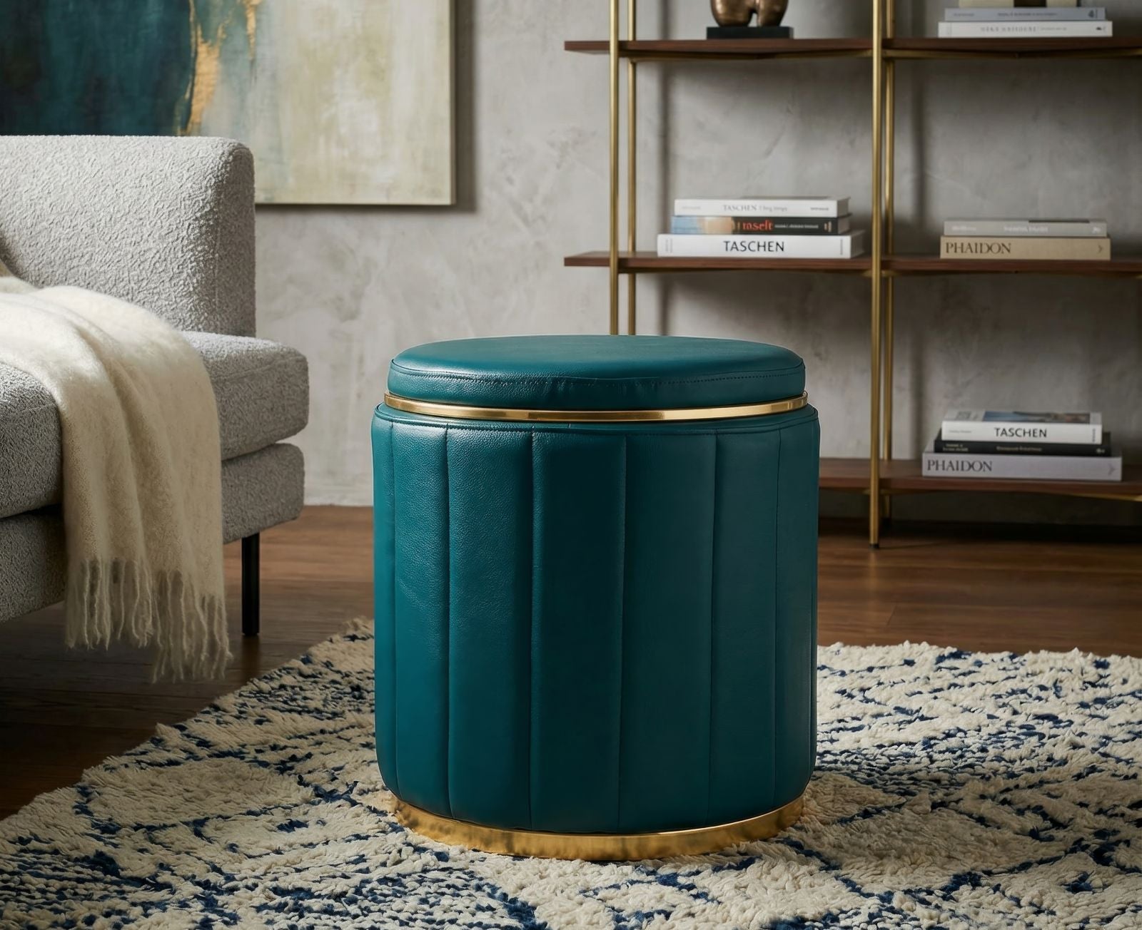 Poef London Pouf With Storage Tail Ø 46,5×44 cm