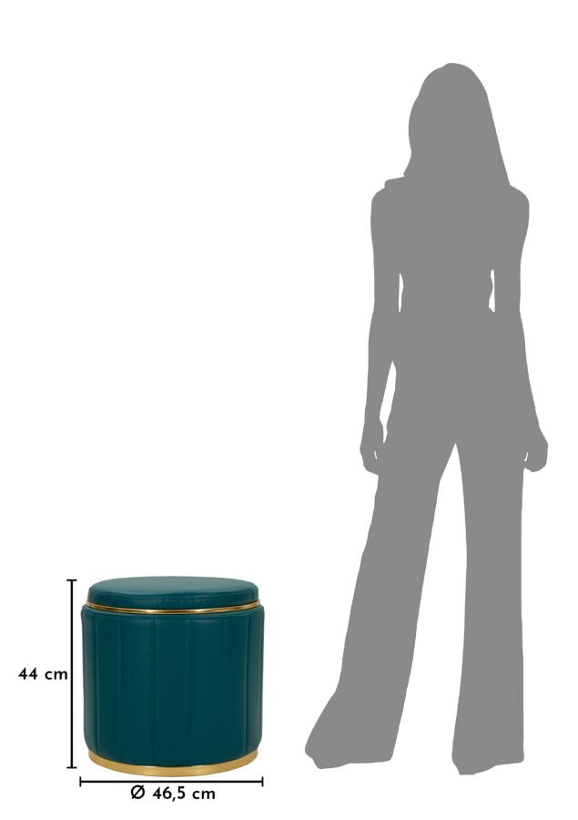 Poef London Pouf With Storage Tail Ø 46,5×44 cm