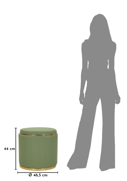 Poef London Pouf With Storage Green Ø 46,5×44 cm