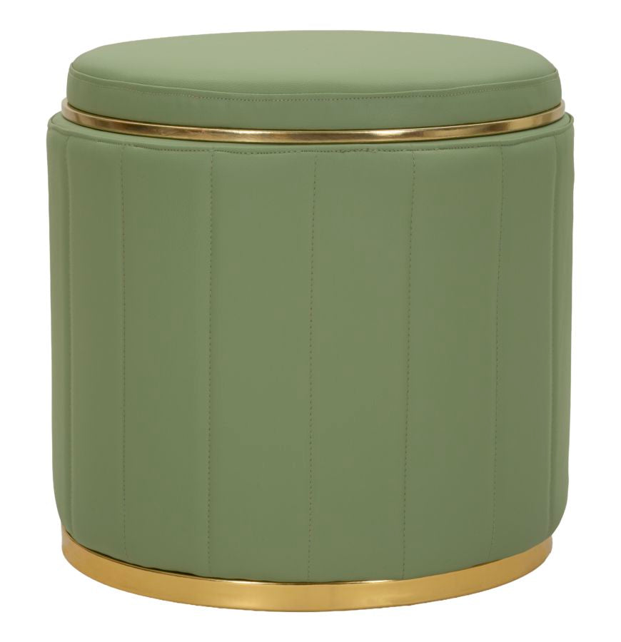 Poef London Pouf With Storage Green Ø 46,5×44 cm