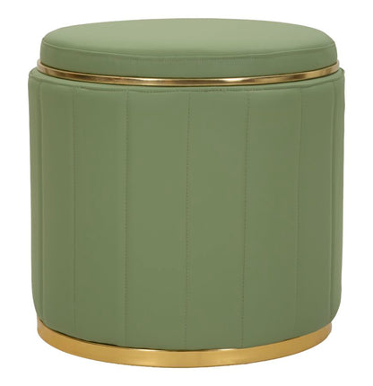 Poef London Pouf With Storage Green Ø 46,5×44 cm