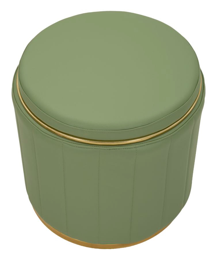 Poef London Pouf With Storage Green Ø 46,5×44 cm