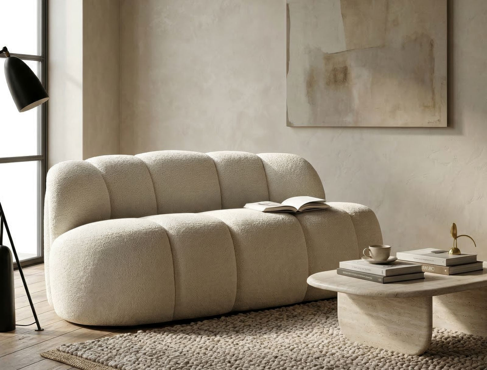 Bank Ball 2 Seat Sofa' White 145×80×69 cm