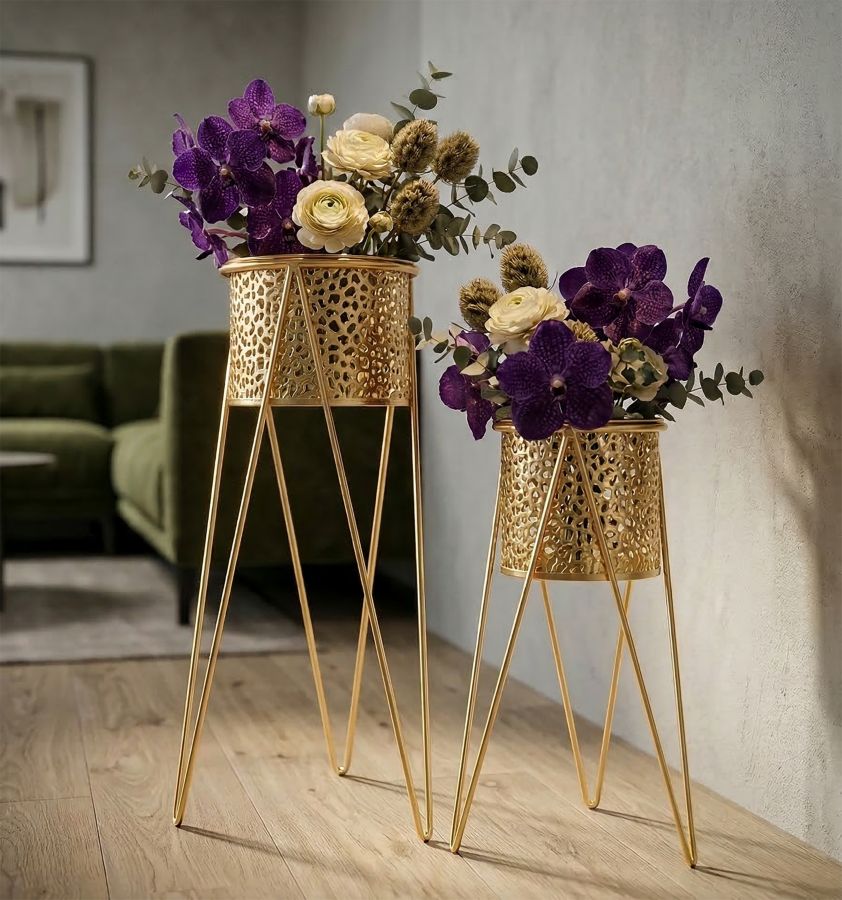 Vaashouder Glod Set 2 Pcs 21×20×46 cm