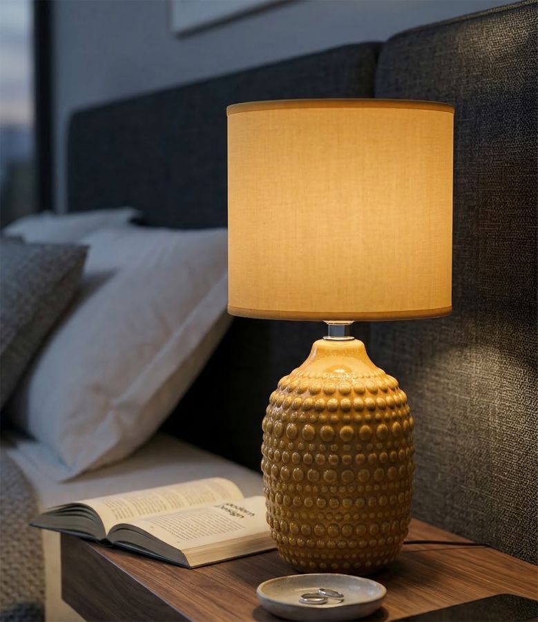 Tafellamp Badside Lamp Points Mustard Ø 15×30,5 cm