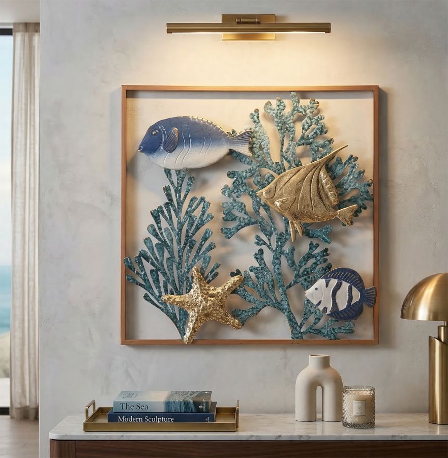 Wanddecoratie Fish 50,2×3,8×50,2 cm