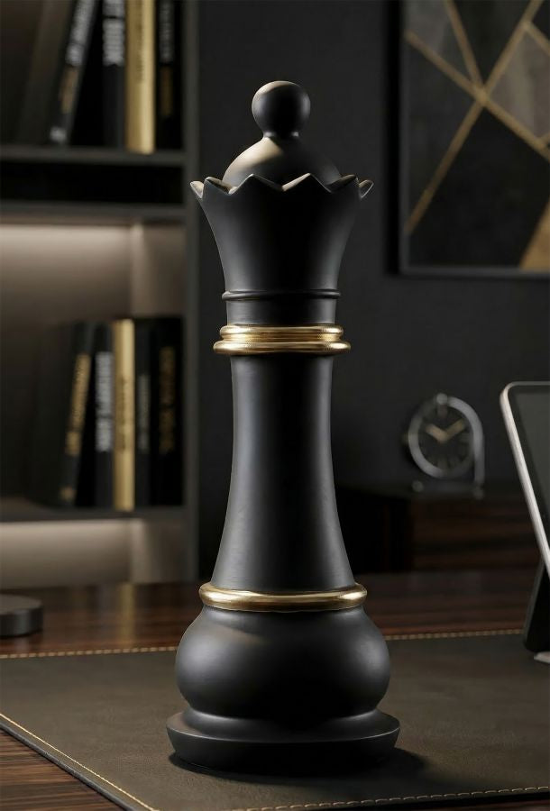 Decoratie Queen Black & Gold Ø 9×25,5 cm