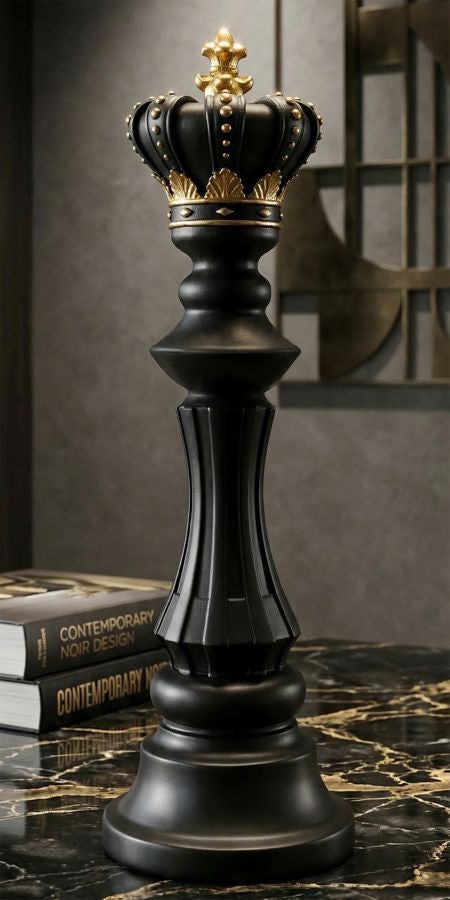 Decoratie Black & Gold King Ø 13×40,5 cm