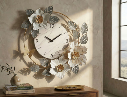 Wandklok Flowers 64×8×64 cm