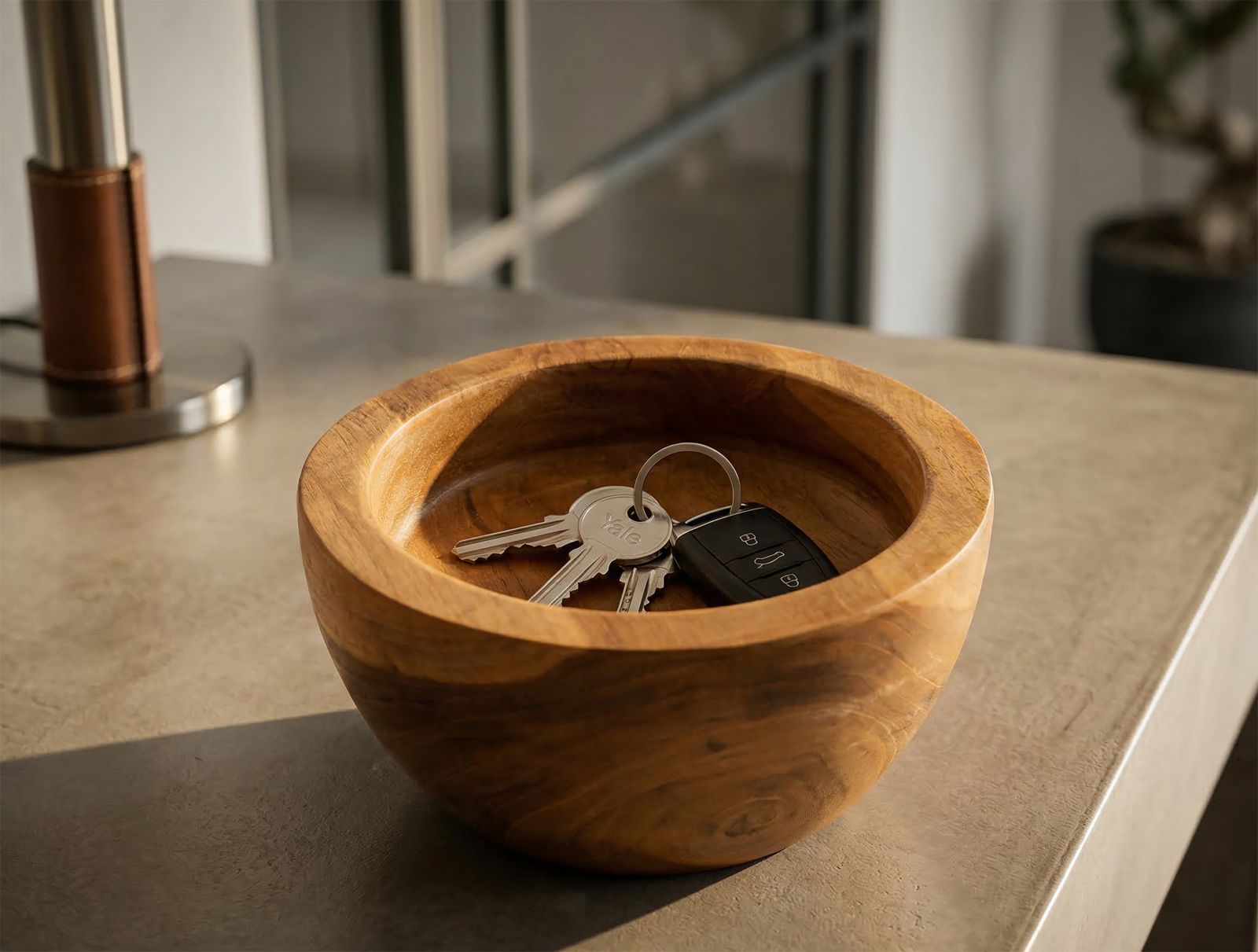 Dienblad Erusi Simple Teak Ø 15×9,5 cm