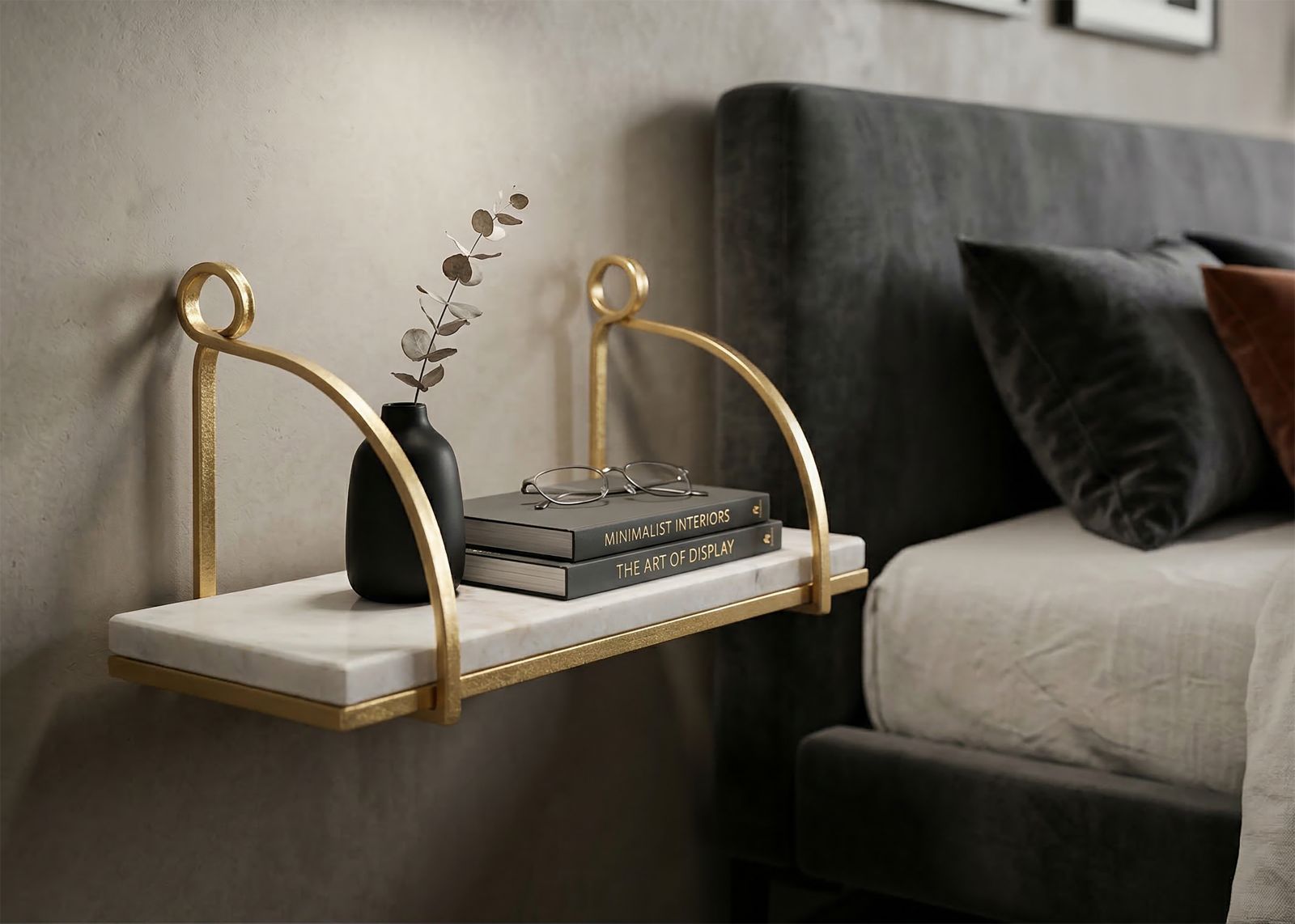 Wandplank Marble 40×16×18 cm