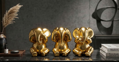 Decoratie Elephant Set 3 Pcs Ø 15,5×20,5 cm