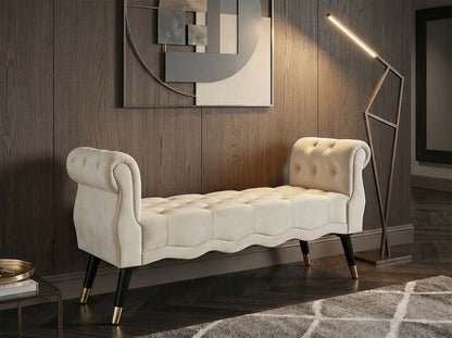 Bankje Paris Crema/gold 120×40×60 cm