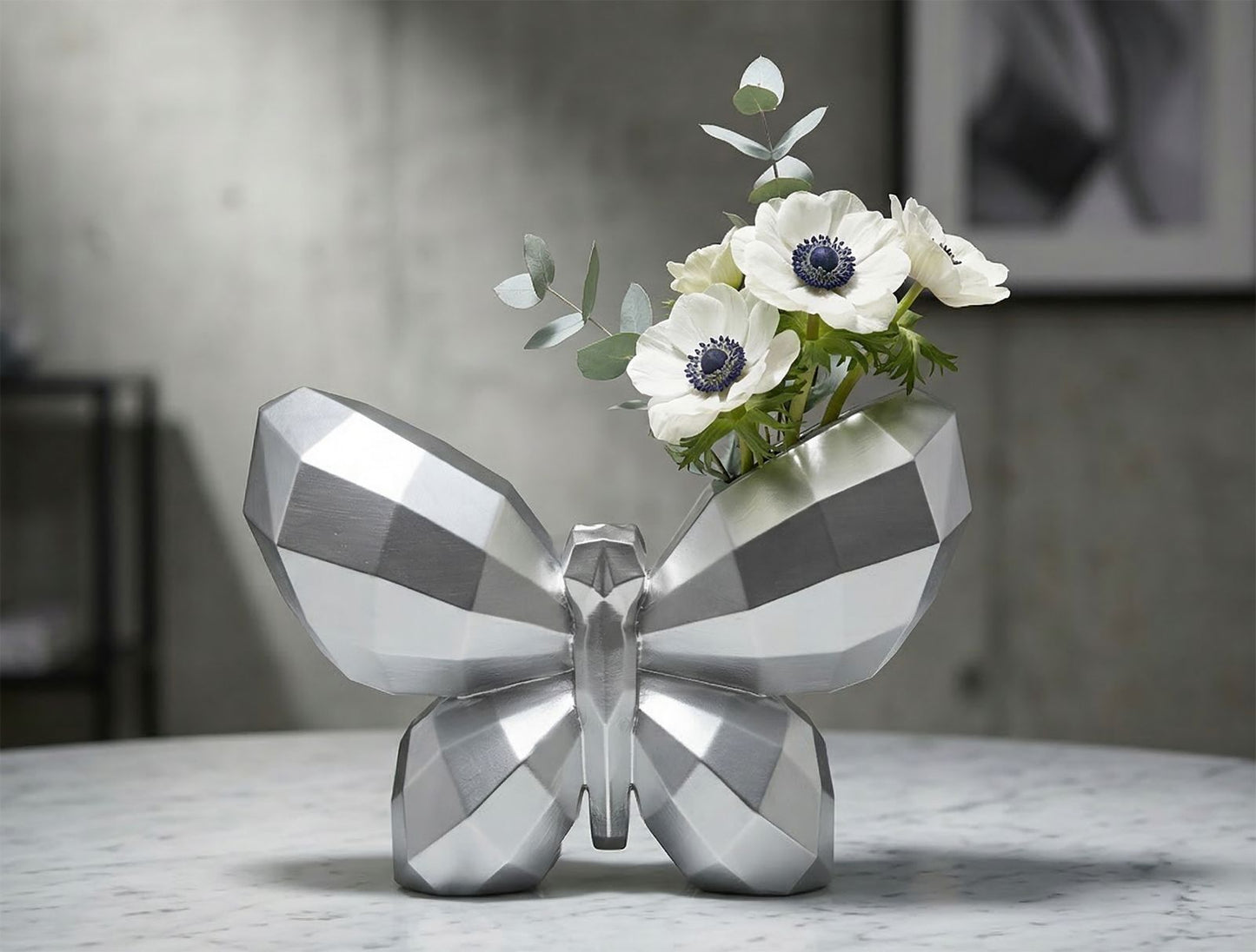 Vaas Butterfly Vase Silver 22,5×8×15 cm