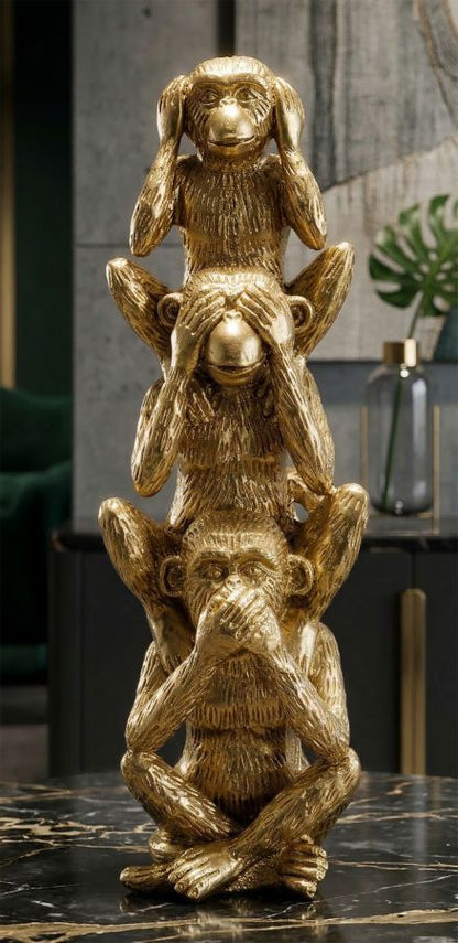 Decoratie Monkeys Tower Ø 10,5×30 cm