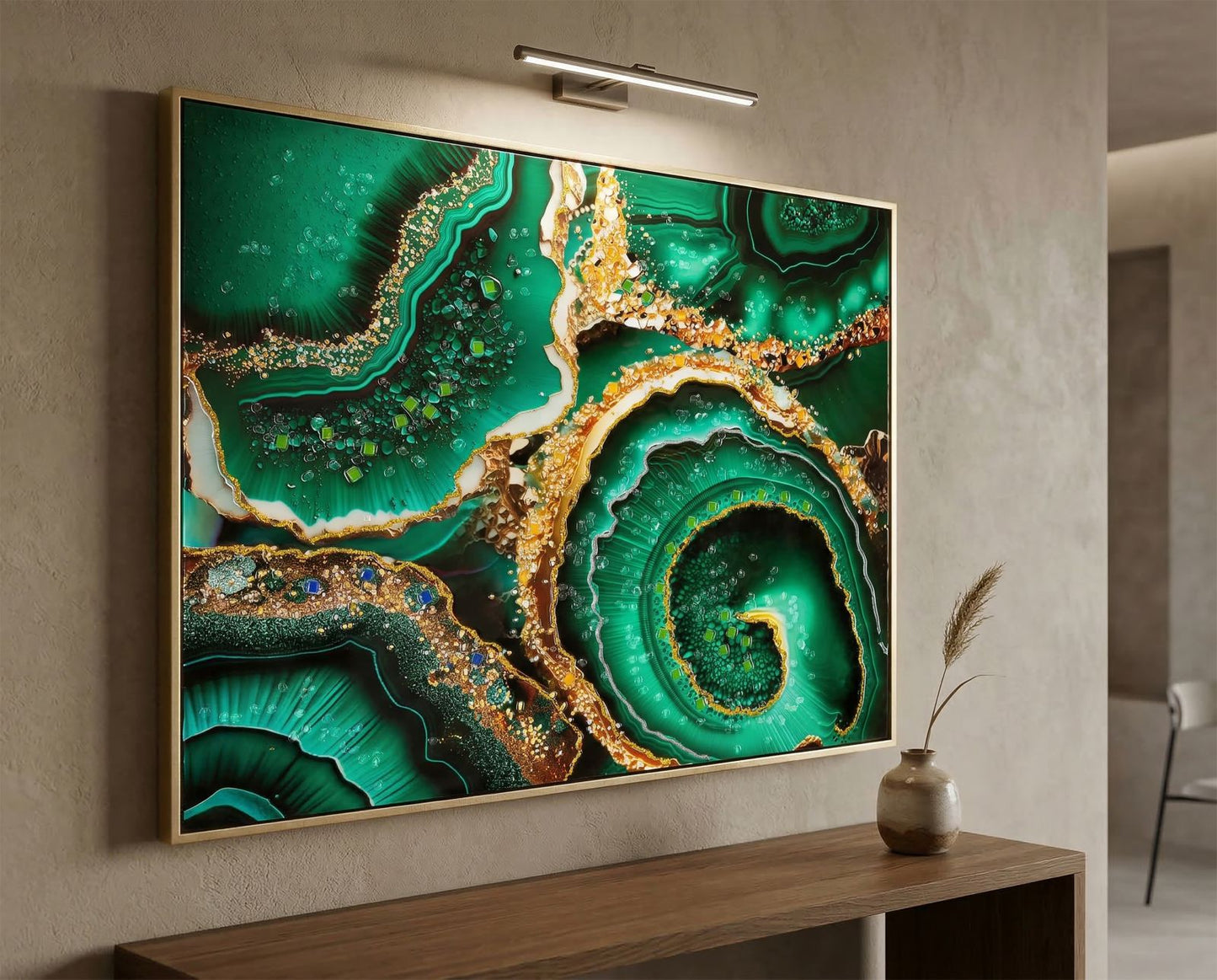 Schilderij Laquared Wall Panting With Frame Smeraldy -a- 82×4×62 cm