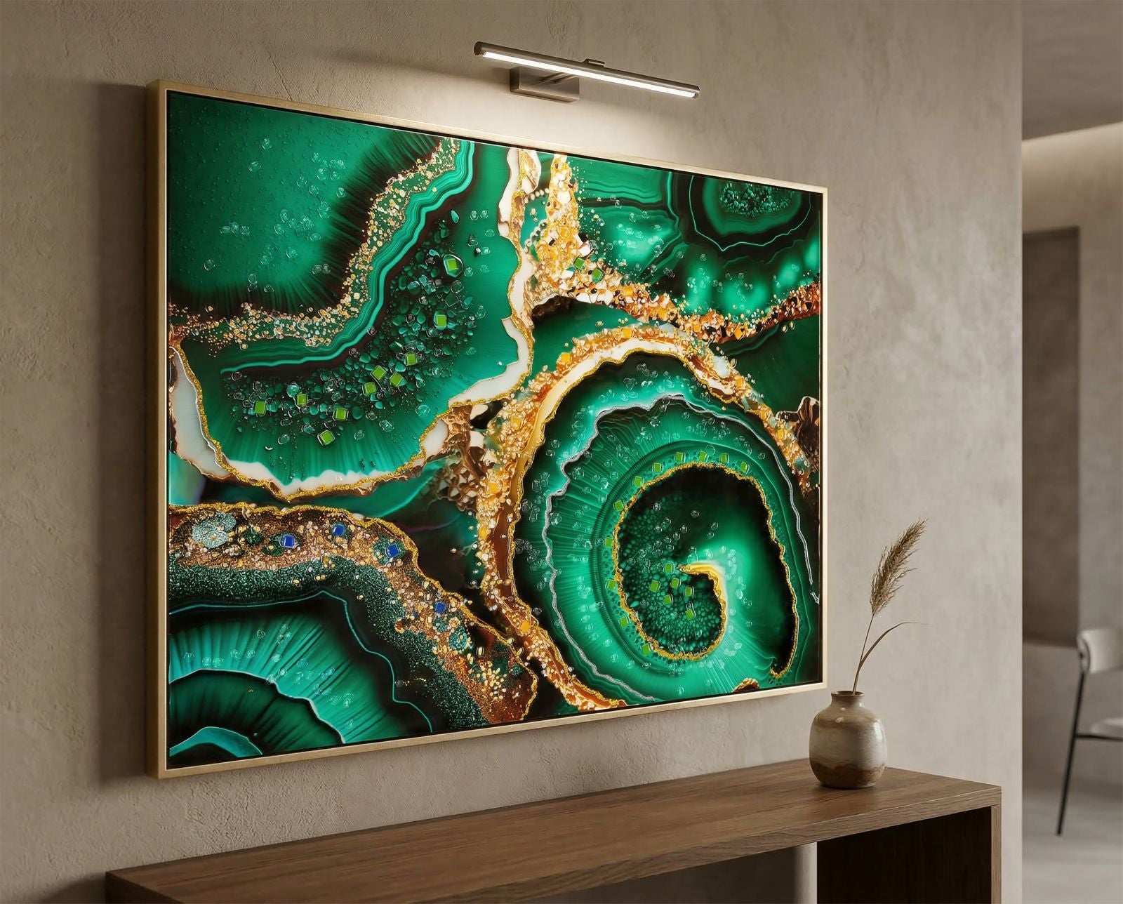 Schilderij Laquared Wall Panting With Frame Smeraldy -a- 82×4×62 cm