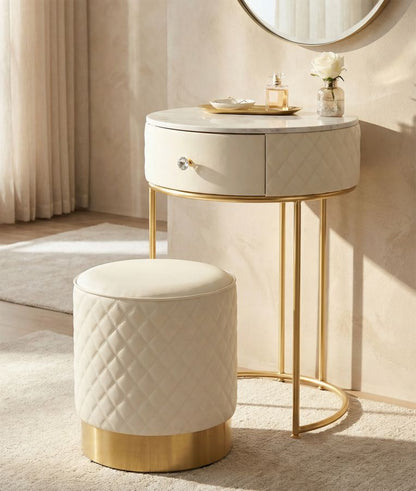 Nachtkastje met kruk Tall Bedside With Stool Sharon Ø 52×70 cm