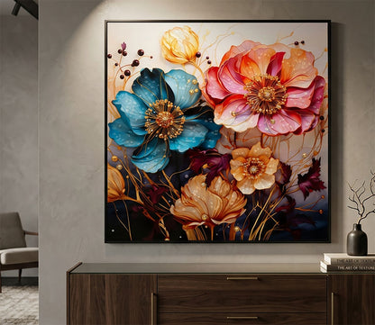 Schilderij Laquared Wall Panting With Frame Narcy -a- 82x4x82