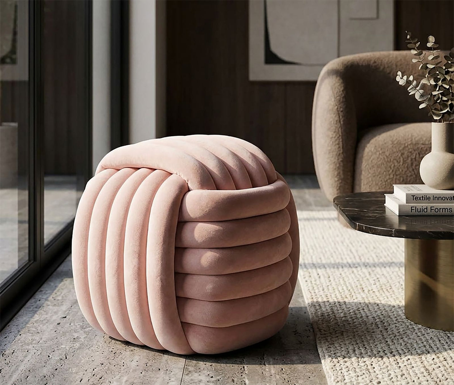 Kruk Softy Pink 45×45×45 cm