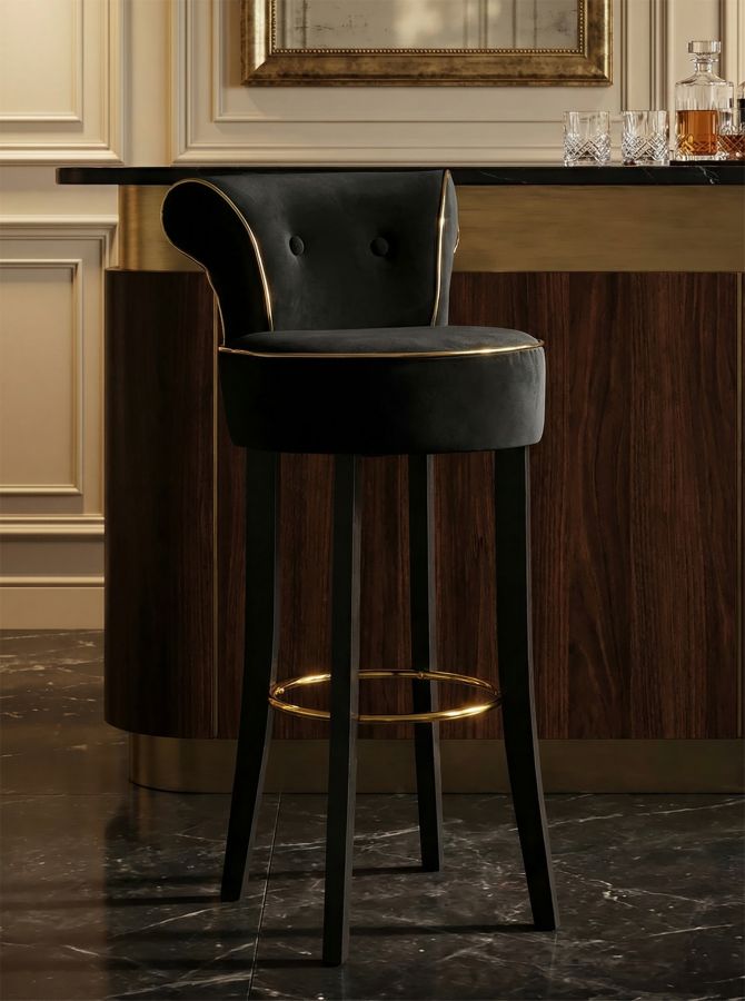 Barkruk Luxy Black 46×48×96 cm