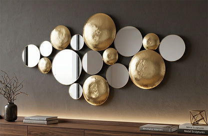 Wanddecoratie Gold Panel Mirror Glam 118×2,5×60 cm