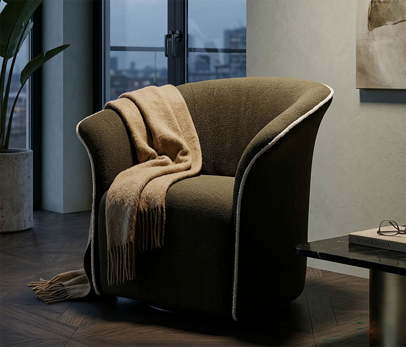 Fauteuil Siena Green Swivel Armchair 83,5×66×80 cm