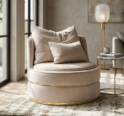 Fauteuil Paris Space Crema/gold Ø 84×72 cm