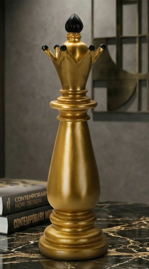 Decoratie Gold & Black Bishop Ø 12,5×38,5 cm