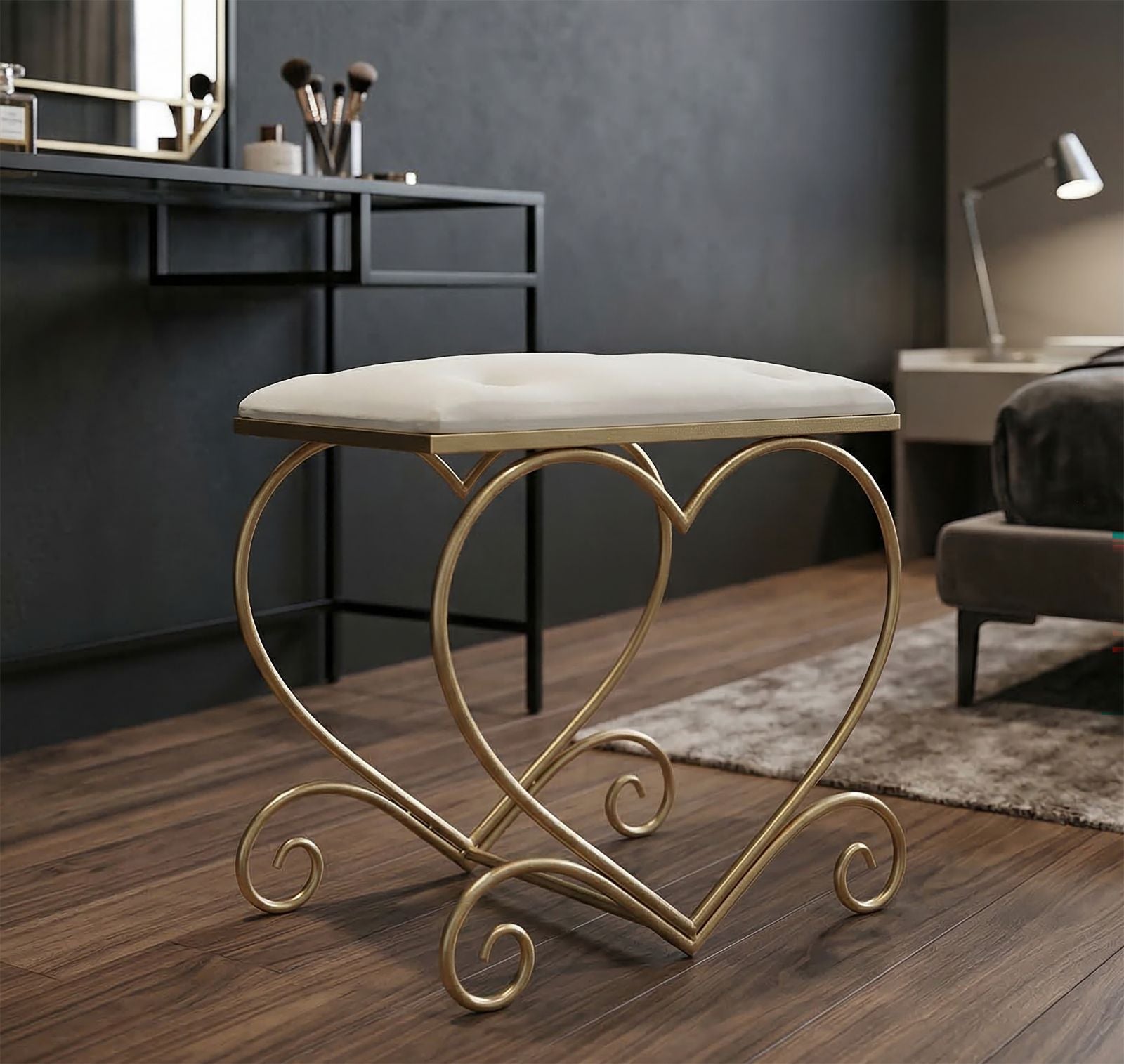 Kruk Heart Crema 50×37,5×51,5 cm