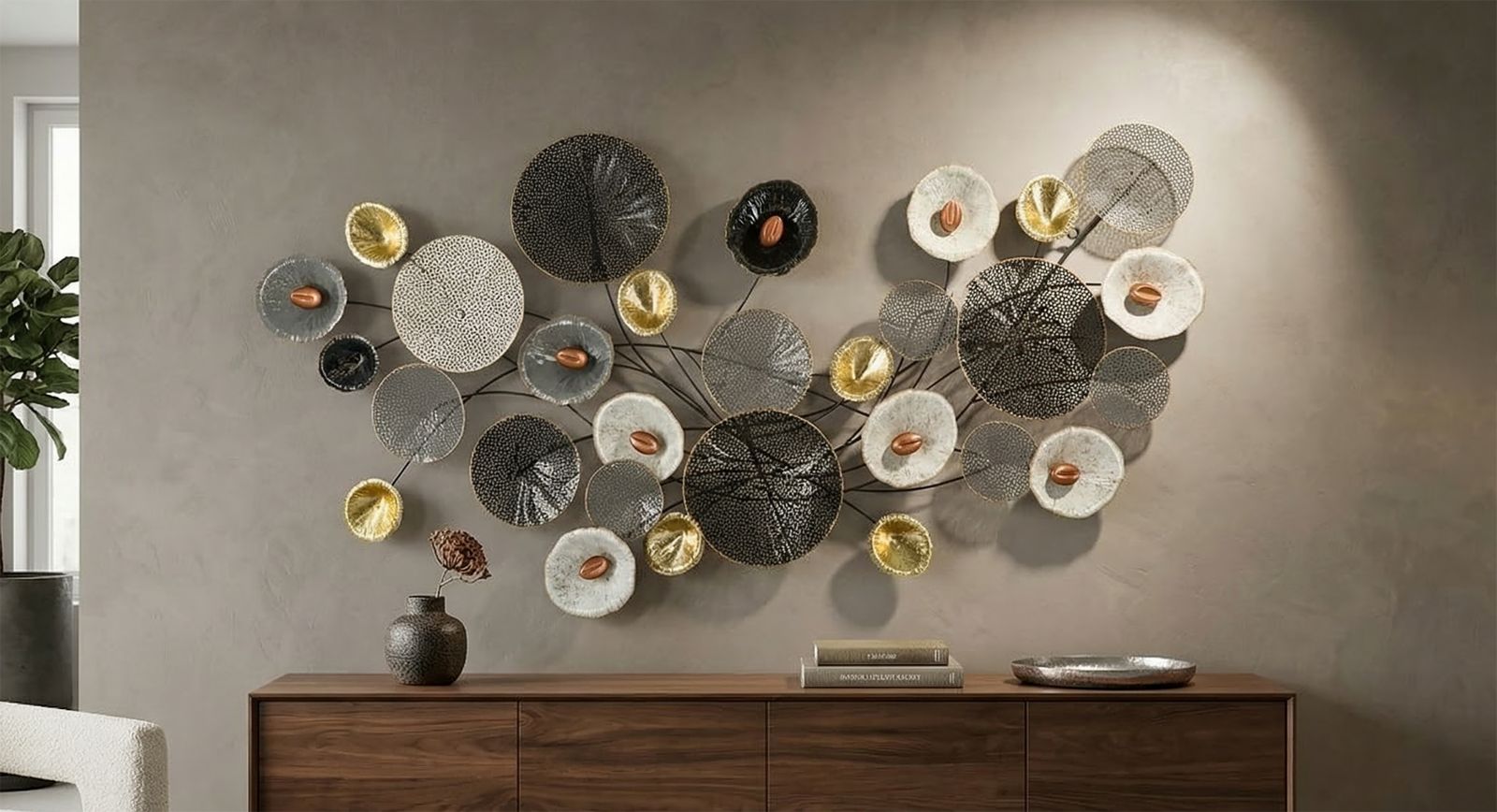Wanddecoratie Grid 135×7,5×69 cm