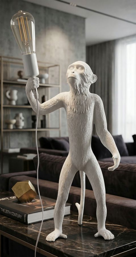 Tafellamp Monkey White Ø 26×34×55 cm
